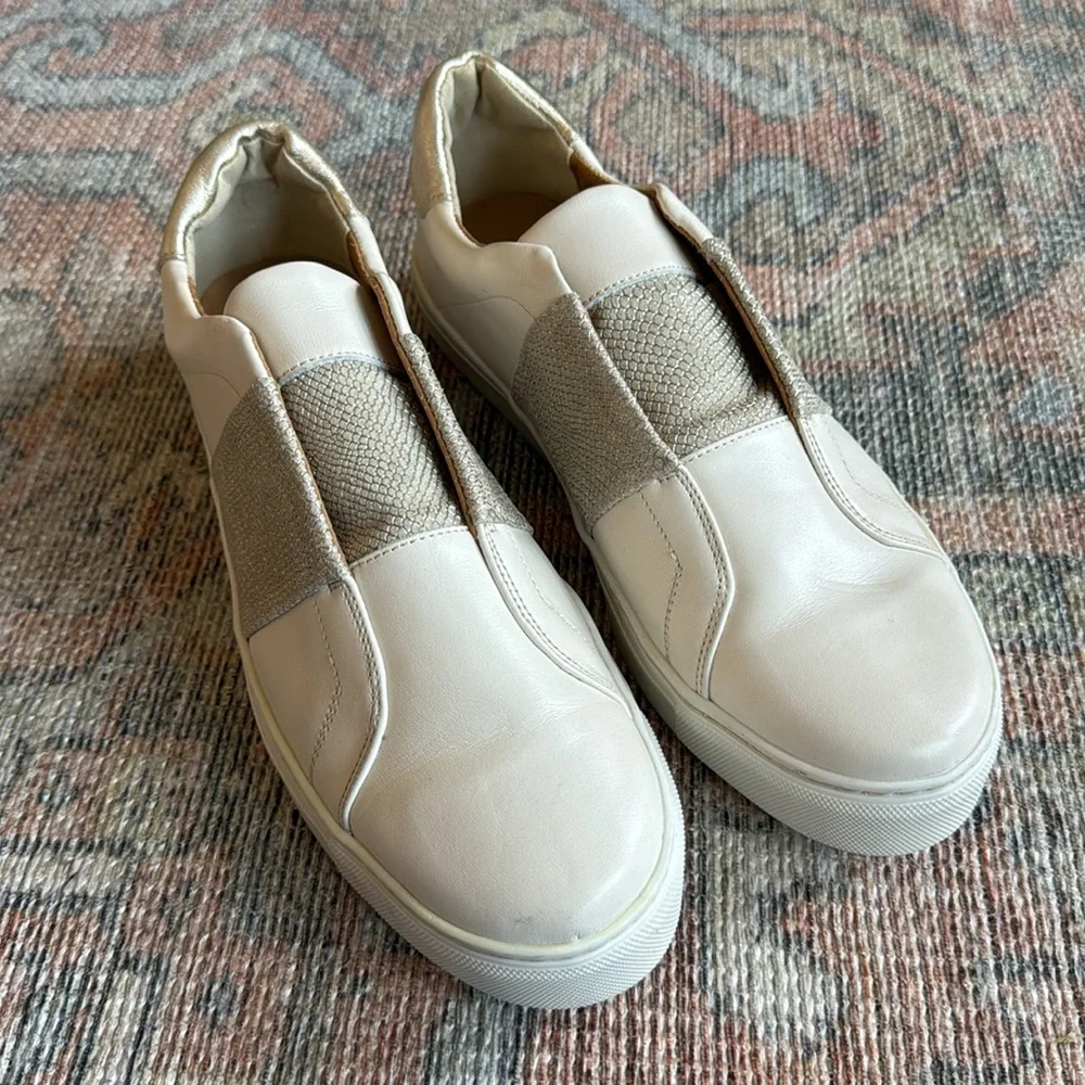 NEW The Flexx Commuter Sneaker in Ivory Cristallo & Gold Milos